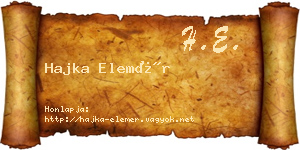 Hajka Elemér névjegykártya
